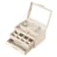 Vinyl Jewelry Organizer with Gold Handle Drawers, Beige