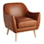 Honeybloom Braxton Faux Leather Accent Chair, Cognac