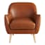 Honeybloom Braxton Faux Leather Accent Chair, Cognac