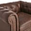 Providence Chesterfield Brown Faux Leather Tufted Accent Chair