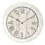 White Wash Roman Numeral Round Wall Clock, 16"