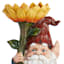 Gnome Holding Sunflower Outdoor Garden Statue, 19"