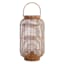 Found & Fable Natural Brown Faux Wicker Barrel Outdoor Lantern with LED Bulb, Large