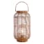 Found & Fable Natural Brown Faux Wicker Barrel Outdoor Lantern with LED Bulb, Large