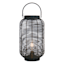 Found & Fable Black Faux Wicker Barrel Outdoor Lantern with LED Bulb, Large
