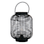 Found & Fable Black Faux Wicker Barrel Outdoor Lantern with LED Bulb, Medium
