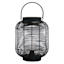 Found & Fable Black Faux Wicker Barrel Outdoor Lantern with LED Bulb, Medium