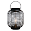 Found & Fable Black Faux Wicker Barrel Outdoor Lantern with LED Bulb, Medium