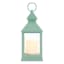 Light Green Weatherproof Outdoor Lantern with LED Candle, 9.5"
