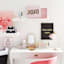 Pink & Gold Desk Lamp, 16"