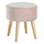 Emmy Stool with Wooden Legs, Rose Pink Velvet