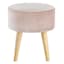 Emmy Stool with Wooden Legs, Rose Pink Velvet