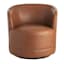 Crosby St Swivel Faux Leather Tub Chair, Brown