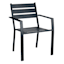 Grammercy Stackable Steel Slat Patio Dining Chair, Black