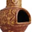 Handmade Clay Hickory Stack Outdoor Chiminea, 38"