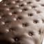 Providence Chesterfield Tufted Brown Faux Leather Ottoman