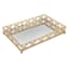 Providence Gold Geometric Metal Mirror Tray, 12x8