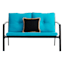 Black Jute Trim Outdoor Throw Pillow, 18"
