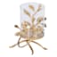 Providence Gold Metal Leaves & Glass Candle Holder, 10"