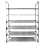 6-Tier Printed Shelf Shoe Rack, Black Linen