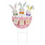 Homespun Easter Bunny Trio in Egg Yard Stake, 29"