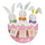 Homespun Easter Bunny Trio in Egg Yard Stake, 29"