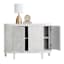 Found & Fable Lena Faux Wood Textured Media Cabinet, White