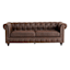 Providence Chesterfield Brown Faux Leather Tufted Sofa, 79"