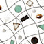 Metal Shell Grid Wall Art, 38x30
