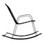 Stackable Sling Patio Rocking Chair, Black