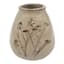 Honeybloom Tan Etched Flower Porcelain Vase, 4"