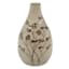 Honeybloom Tan Etched Flower Porcelain Vase, 6.5"