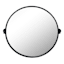 Crosby St. Floating Black Round Wall Mirror, 26x24