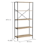 Honeybloom 4-Tier Burnaby Wood & Metal Bookshelf