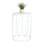Providence Glam Oval White Drum Table, Medium