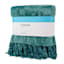Dark Green Fringe Throw Blanket, 50x60