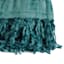 Dark Green Fringe Throw Blanket, 50x60