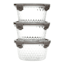 3-Piece Small Round Crystal Food Storage Containers with Lids