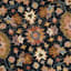 (A510) Pierce Black & Multicolor Floral Design Area Rug, 5x7