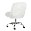 Fiona Adjustable Office Chair, White Faux Fur