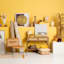 Honeybloom Amber Glass LED Pillar Candle, 4x10