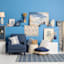 (A502) Providence Tacoma Blue Floral Hooked Area Rug, 5x7