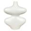 White Wavy Ceramic Vase, 9"