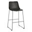 Crosby St. Drake Modern Faux Leather Industrial Barstool, Dark Grey