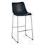 Drake Faux Leather Barstool, Navy Blue