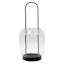 Black Metal and Clear Glass Lantern, Medium