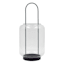 Black Metal and Clear Glass Lantern, Large