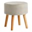 Emmy Stool with Wooden Legs, Grey Velvet