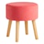 Emmy Stool with Wooden Legs, Pink Velvet