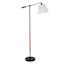 Honeybloom Black Wood Task Floor Lamp with Fabric Shade, 60"